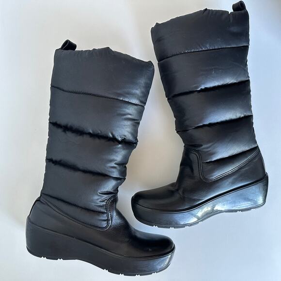 Tory Burch Black Puffer Snow Boots 8M - Picture 4 of 10